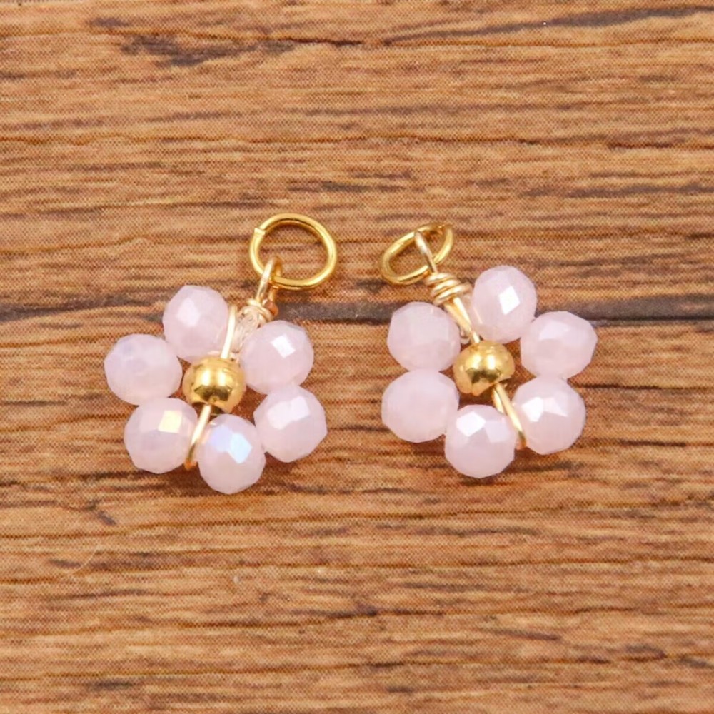 Pendentifs Pour Femmes En Acier Inoxydable Étanche, Ornés De Délicates Fleurs En Cristal Naturel Image5