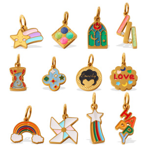 Pendentifs Pour Femmes En Acier Inoxydable Polychrome De Forme Irrégulière, Couleur Or, Étanches Et Anti-Ternissement h5 Image5