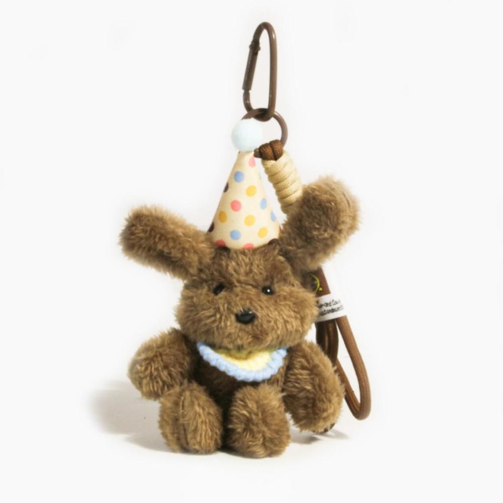 Breloques Pour Sac Femme En Tissu Avec Bonnet D'Anniversaire Et Chiot h5Image3