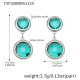 TXF508 - Boucles d'oreilles en acier et pierre bleu lac Image29