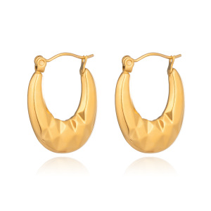 1 Paire De Boucles D'Oreilles Créoles En Acier Inoxydable Étanche Couleur Or h5 Image5