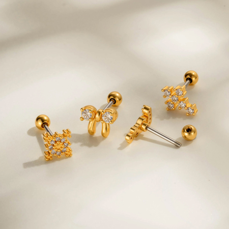 Boucles d'oreilles pendantes exquises en cuivre, en forme d'étoile, imperméables et anti-ternissement, couleur or, avec zircon. 2