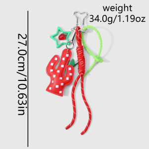 Porte-Clés En Cuir De Cactus Rouge Pour Femmes h5 Image2