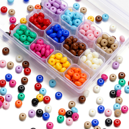Perles acryliques oblates unies, faciles à réaliser soi-même