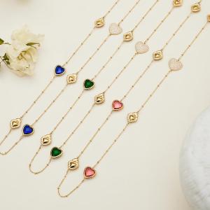 Collier Long Pour Femme En Verre, Acier Inoxydable, Imperméable Et Anti-Ternissement, Couleur Or, Avec Un Cœur Romantique h5 Image4
