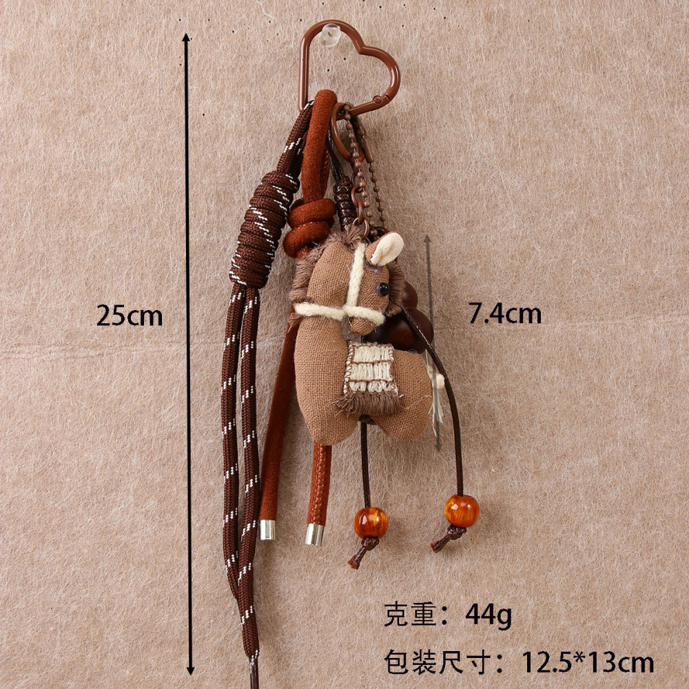 Breloques De Sac Pour Femmes En Tissu À Motif Poney Rétro De La Série Simple h5Image4