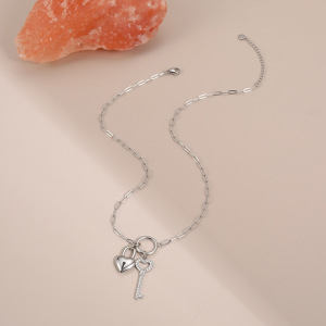 Collier À Chaîne Pour Femme, 1 Pièce, Luxueux, Style Rétro, Avec Fermoir À Clé, En Acier Inoxydable, Étanche, Anti-Ternissement, Couleur Or. h5 Image4