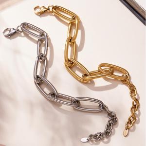 Collier Chaîne Classique Et Polyvalente En Acier Inoxydable, Couleur Or, Imperméable, Pour Femme (1 Pièce) h5 Image5