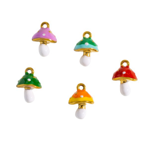 Pendentifs Pour Femmes En Acier Inoxydable Doré, Imperméables Et Anti-Ternissement, En Forme De Champignon Mignon h5 Image4