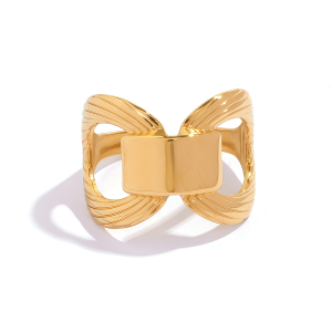 Bagues Tendance Pour Femmes En Acier Inoxydable Multicolore (Or Et Argent), Étanches h5 