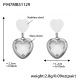 F947 - Boucles d'oreilles en acier et pierre blanche facettée Image17