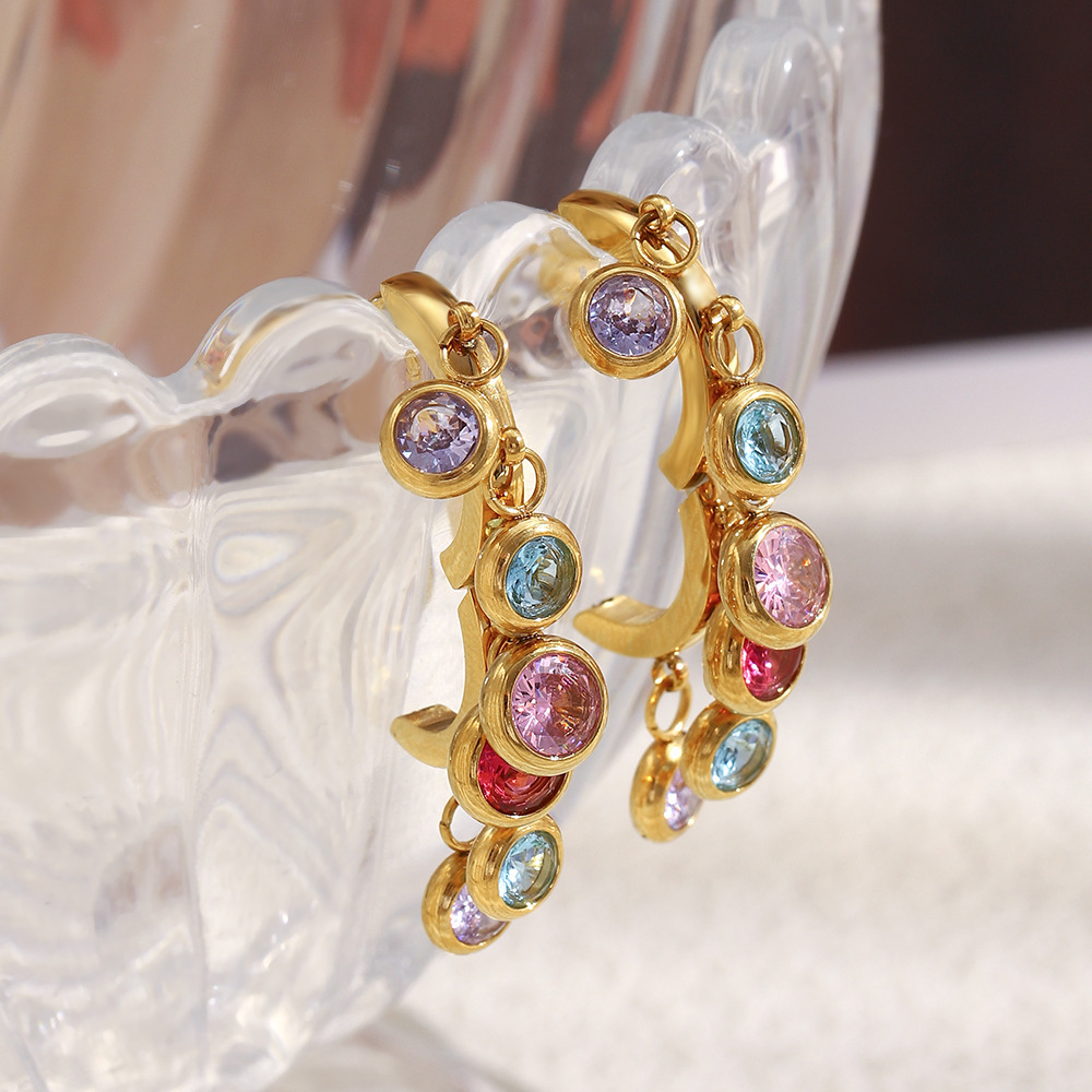 Boucles D'Oreilles Pendantes Pour Femme, Collection Luxe Daily Tassel, En Acier Inoxydable Étanche (1 Paire). Image3