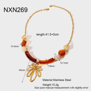 Colliers Pendentifs Pour Femmes En Acier Inoxydable Doré, Imperméable, Couleur Or, Forme Irrégulière Et Motif Floral Vintage h5 