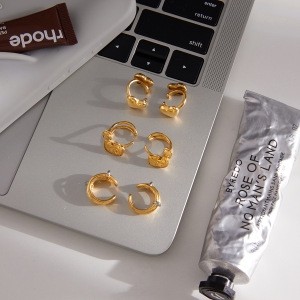 1 Paire De Manchettes D'Oreilles Romantiques En Forme De Cœur, En Acier Inoxydable Étanche, Couleur Or, Pour Femmes h5 Image5