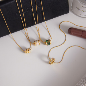 Colliers Pendentifs Sophistiqués Pour Femmes, Ronds, En Acier Inoxydable, Imperméables Et Anti-Ternissement, Couleur Or h5 Image5