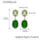 F957 - Boucles d'oreilles en acier et pierre verte à facettes Image21