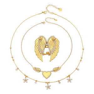 Colliers Pendentifs Pour Femmes En Forme De Cœur Exquis, En Acier Inoxydable, Étanches Et Anti-Ternissement, Couleur Or h5 Image5