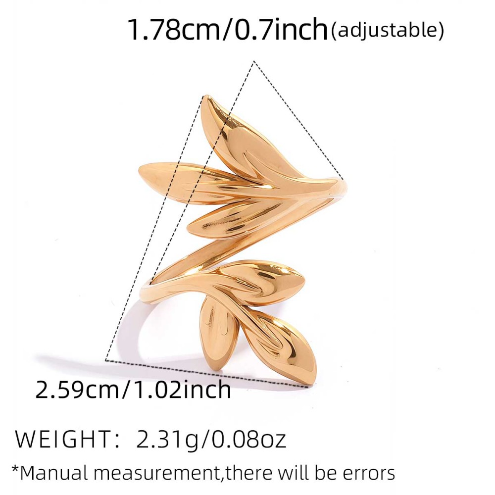Bagues Pour Femmes En Or 18 Carats, Forme Irrégulière, Lafe, Acier Inoxydable, Étanches Image2