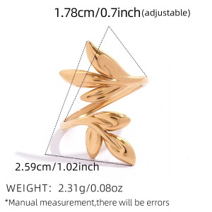 Bagues Pour Femmes En Or 18 Carats, Forme Irrégulière, Lafe, Acier Inoxydable, Étanches h5 Image2