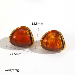 Boucles D'Oreilles Puces Simples En Acrylique Triangulaire Et Acier Inoxydable Étanches Pour Femmes h5