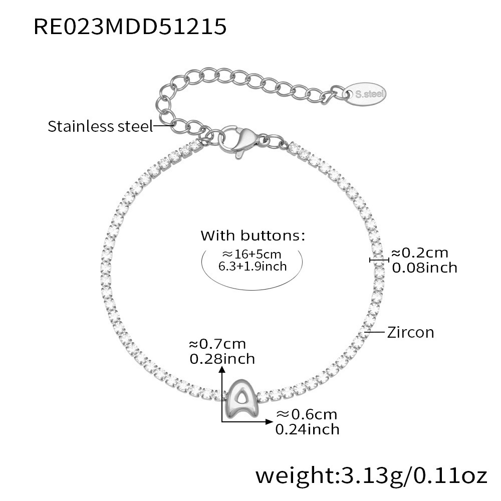 Bracelet À Breloques Classique En Acier Inoxydable, Étanche, Anti-Ternissement, Couleur Or, Avec Zircon, Pour Femme. 