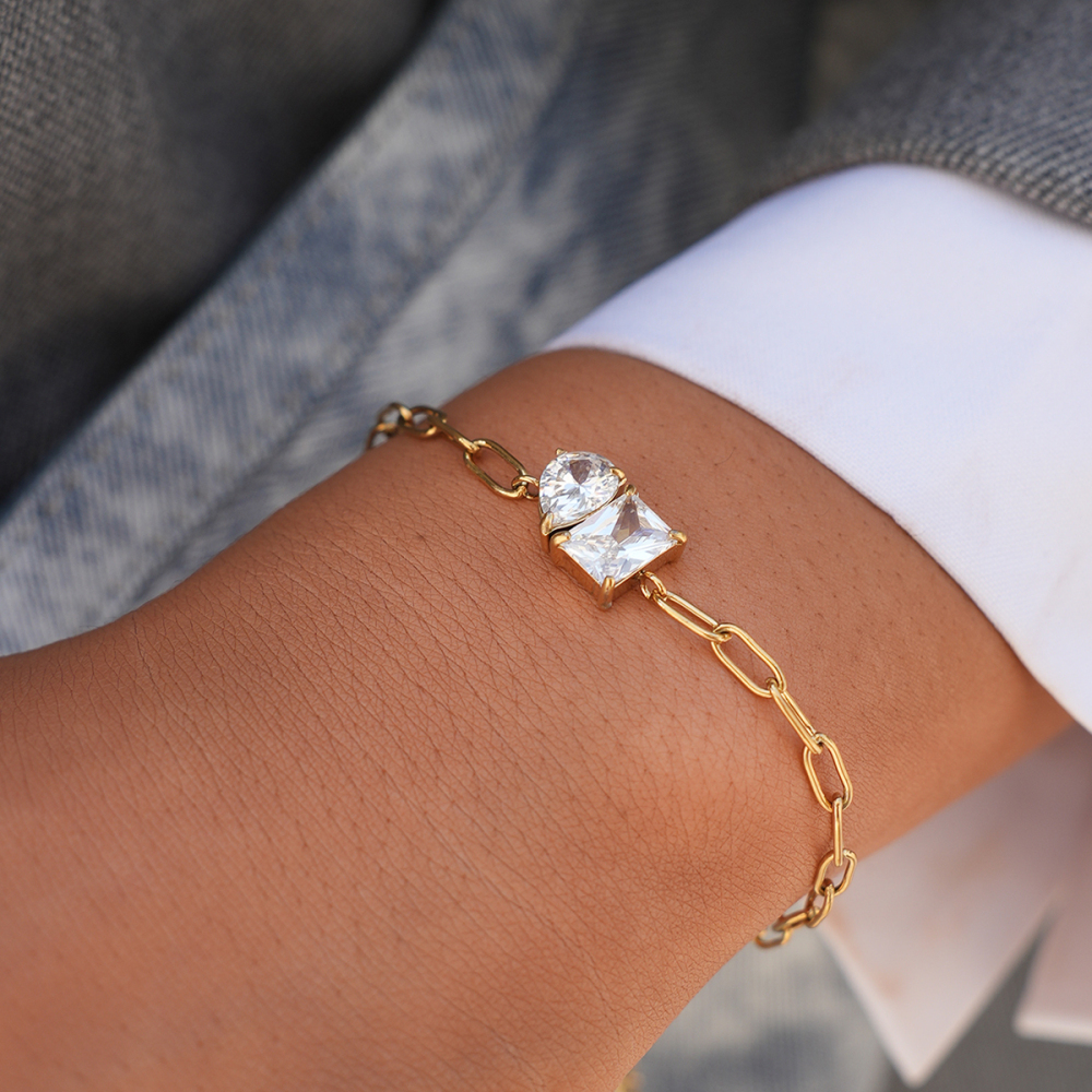 Ensembles De Bracelets Pour Femmes En Acier Inoxydable, Couleur Or, De Forme Irrégulière Et De Forme Simple, À Porter Au Quotidien Image4