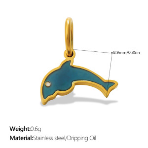 Pendentifs Pour Femmes En Acier Inoxydable Doré, Étanches Et Anti-Ternissement, Collection Marine Series h5 