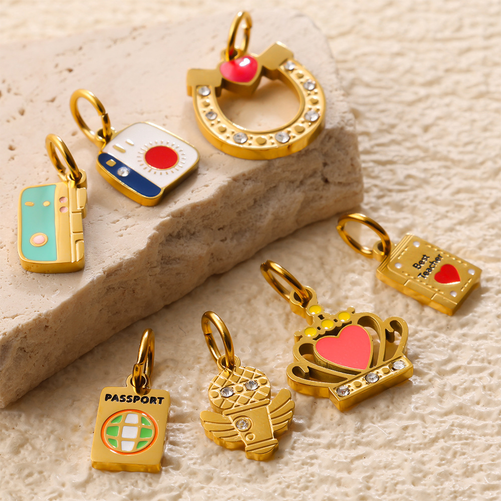 Pendentifs Pour Femmes En Acier Inoxydable Doré, Imperméables Et Anti-Ternissement, Ornés De Chaussures À Talons Hauts Personnalisables h5Image3