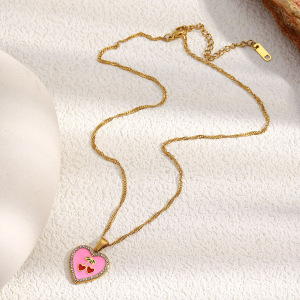 Collier Pendentif Femme Seewt Daily Heart Cherry En Acier Inoxydable Étanche (1 Pièce) h5 Image3