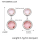 TXF508 - Boucles d'oreilles en acier et pierre rose Image27