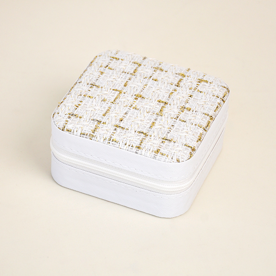 Boîtes À Bijoux En Tissu À Carreaux Rétro De La Série Romantique
