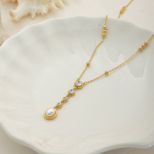 Colliers Pendentifs Pour Femmes, Élégants Et Ronds, En Acier Inoxydable, Étanches Et Anti-Ternissement, Couleur Or h5 Image6