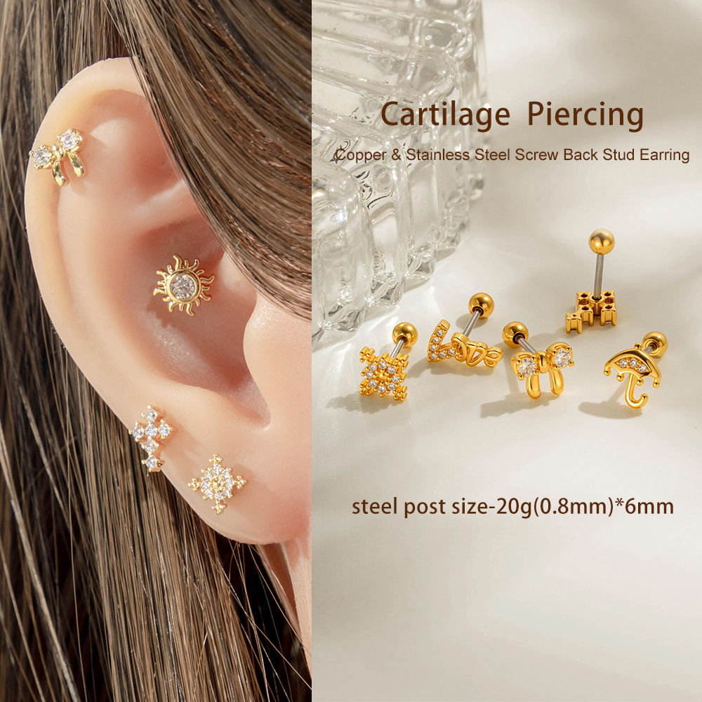 Boucles D'Oreilles Pendantes Exquises En Cuivre, En Forme D'Étoile, Imperméables Et Anti-Ternissement, Couleur Or, Avec Zircon. h5Image5