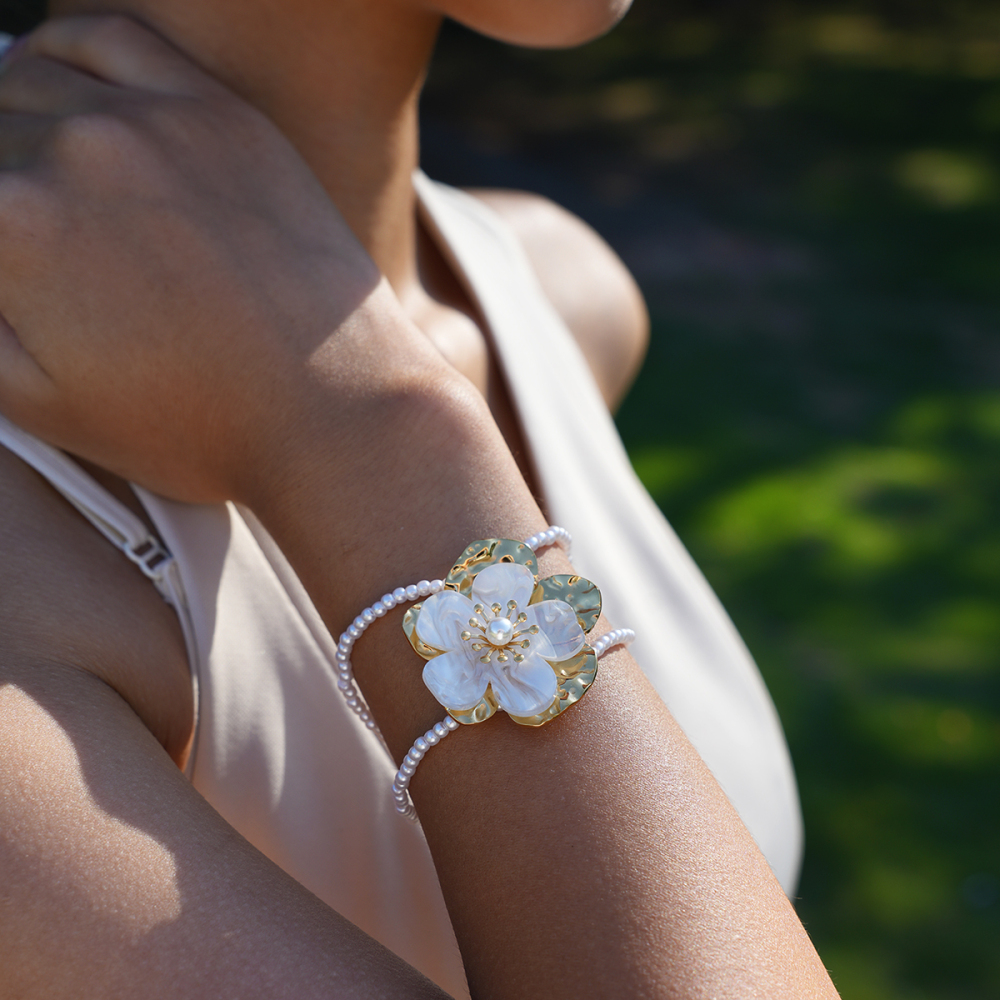 Bracelet Étanche En Acier Inoxydable En Forme De Fleur - Magnifique Bracelet En Acier Inoxydable Image6