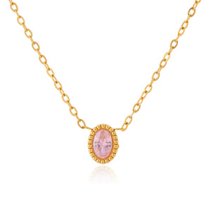 Colliers Pendentifs Ovales Scintillants En Acier Inoxydable, Imperméables Et Anti-Ternissement, Couleur Or, Avec Zircon Pour Femmes h5 