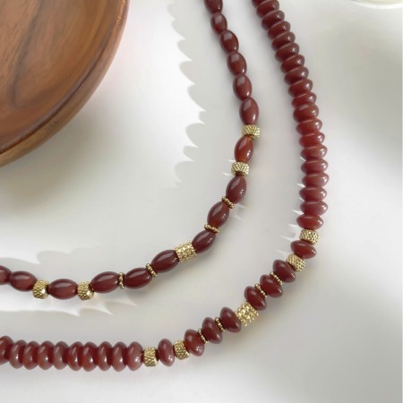 Collier de perles étanches en verre et acier inoxydable (1 pièce) 2