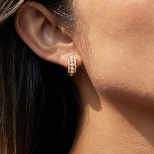 Boucles D'Oreilles Créoles Élégantes Pour Femmes, En Acier Inoxydable Doré, Imperméables Et Anti-Ternissement h5 Image4