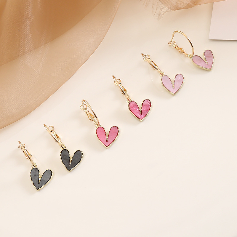 Boucles D'Oreilles Pendantes En Alliage En Forme De Cœur, Collection Romantique, Pour Femmes h5Image2