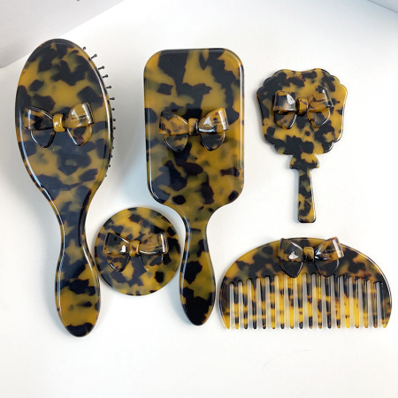 Brosse À Cheveux Coussin En Acétate Et Miroir (1 Pièce)