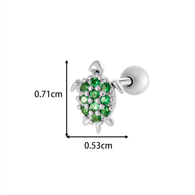 Boucles D'Oreilles Piercing Pour Femme, Motif Animal Chic, Couleur Cuivre Doré, Imperméables Et Anti-Ternissement, En Zircon. h5Image2