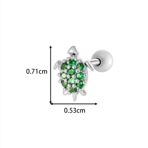 Boucles D'Oreilles Piercing Pour Femme, Motif Animal Chic, Couleur Cuivre Doré, Imperméables Et Anti-Ternissement, En Zircon. h5 Image2