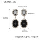 F957 - Boucles d'oreilles en acier et pierre noire à facettes Image12