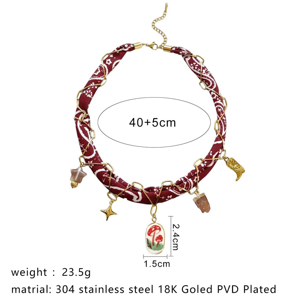 Collier Pendentif Soleil Et Étoile En Acier Inoxydable Couleur Or (1 Pièce) h5Image2