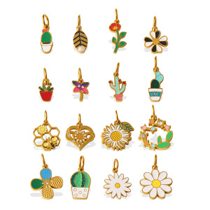 Pendentifs Pour Femmes En Acier Inoxydable Couleur Or, Imperméables Et Anti-Ternissement, À Base De Plantes Naturelles h5 Image5