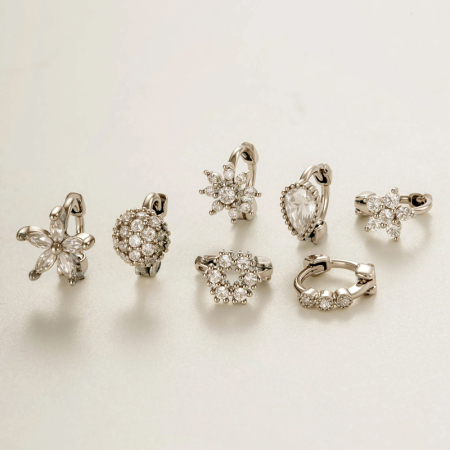 Boucles d'oreilles créoles exquises pour femmes, couleur cuivre doré, ornées de zircon. 2