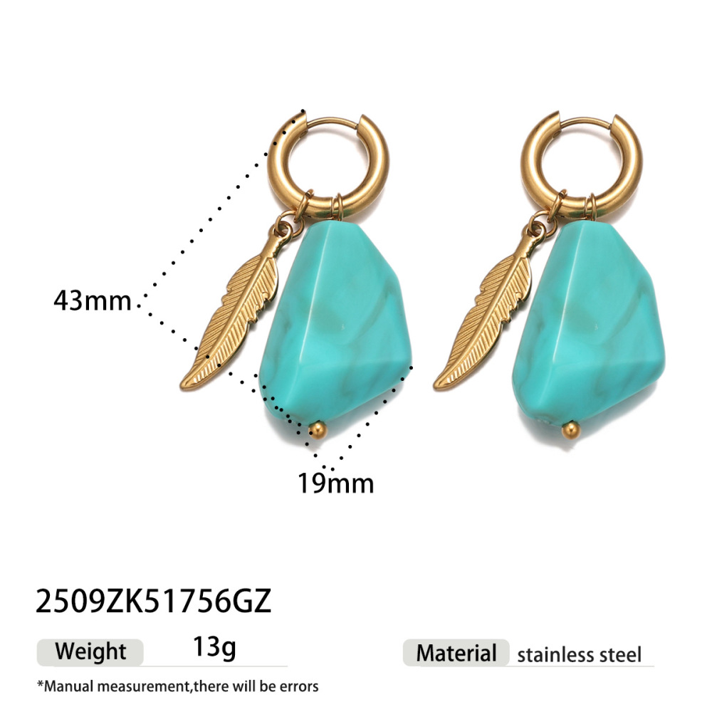 Boucles D'Oreilles Pendantes Pour Femme, Style Ethnique, En Acier Inoxydable Doré, Imperméables, Ornées De Perles En Forme D'Ailes (1 Paire). 