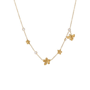 Collier Chaîne Femme En Acier Inoxydable, Motif Floral De Vacances, Étanche Et Anti-Ternissement, Couleur Or h5 Image5