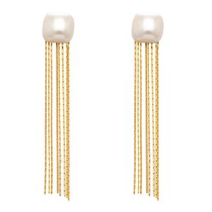 Boucles D'Oreilles Pendantes Élégantes À Pompon En Acier Inoxydable, Imperméables Et Anti-Ternissement, Couleur Or, Pour Femmes h5