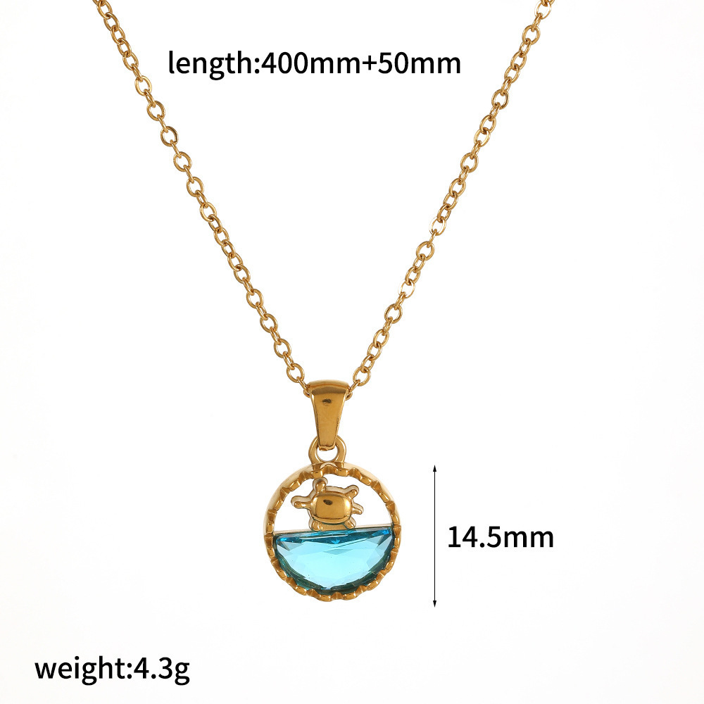 Colliers Pendentifs Femme En Acier Inoxydable Doré, Étanches, Avec Strass, Motif Vacances En Mer