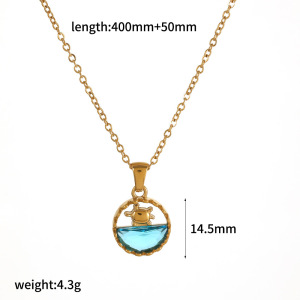 Colliers Pendentifs Femme En Acier Inoxydable Doré, Étanches, Avec Strass, Motif Vacances En Mer h5